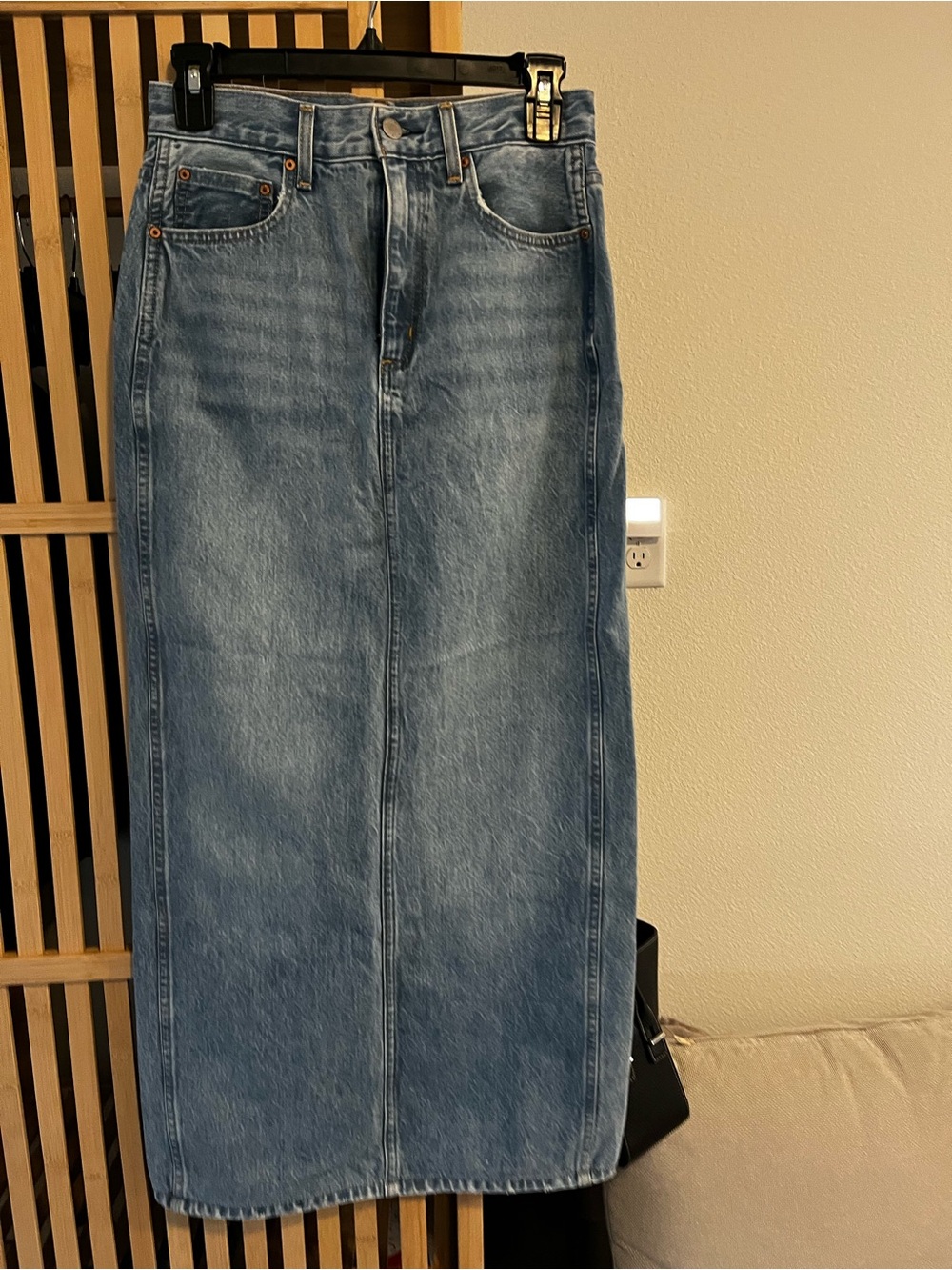 Denim Forum High-Rise Blue Denim Maxi Skirt size 25